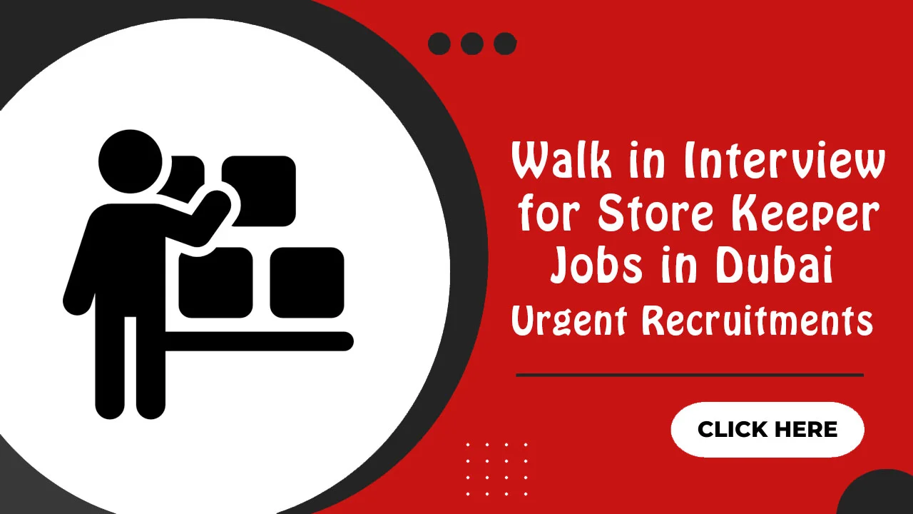 Walk in Interview for Store Keeper Jobs